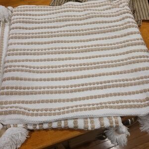 Striped Tan and White Pillow Covers